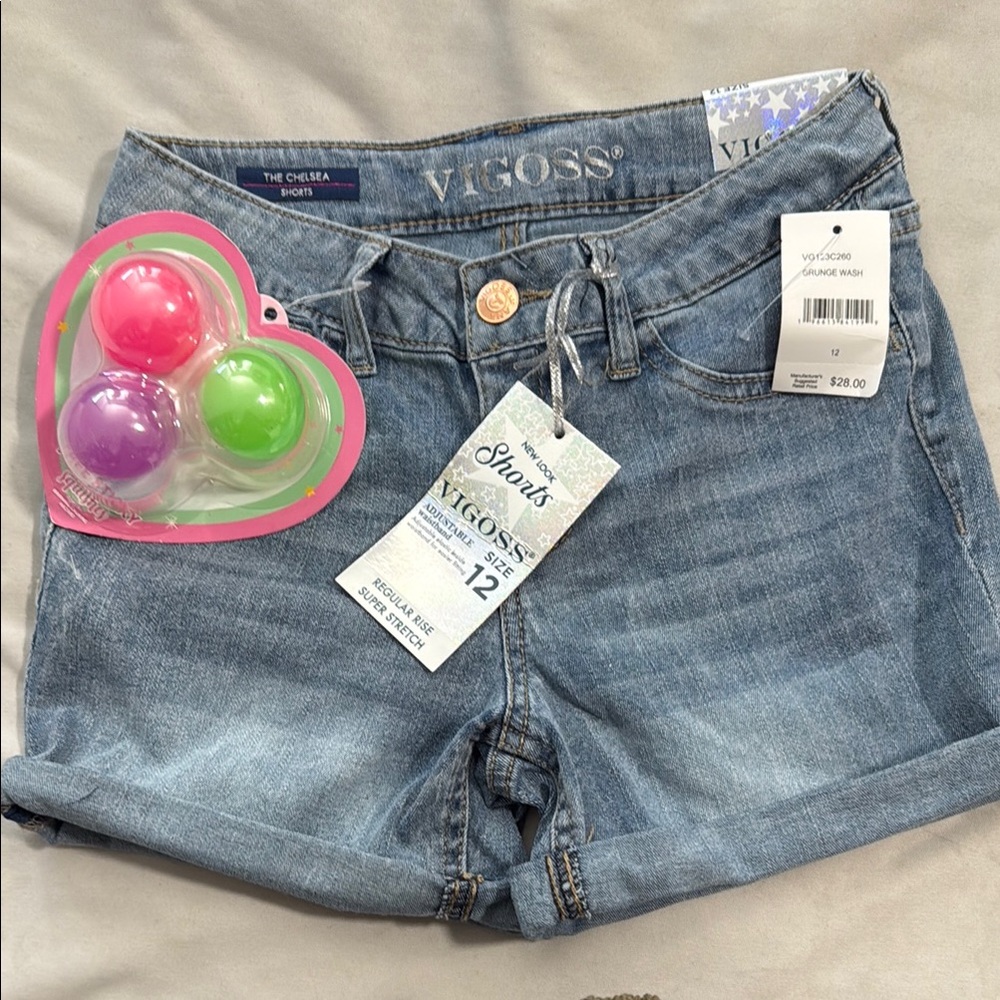 Vigoss Blue Denim Shorts Cuffed Casual Summer